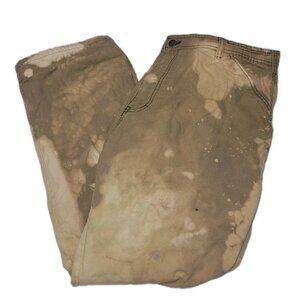 Field & Stream Flannel Lined Brown Jeans 38x30 Custom Bleached